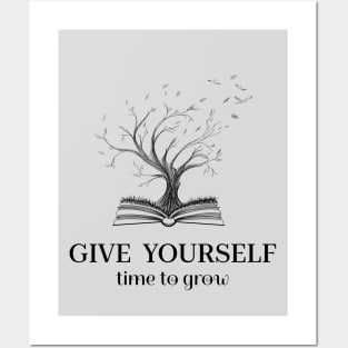 Give yourself time to grow - Book and tree Posters and Art